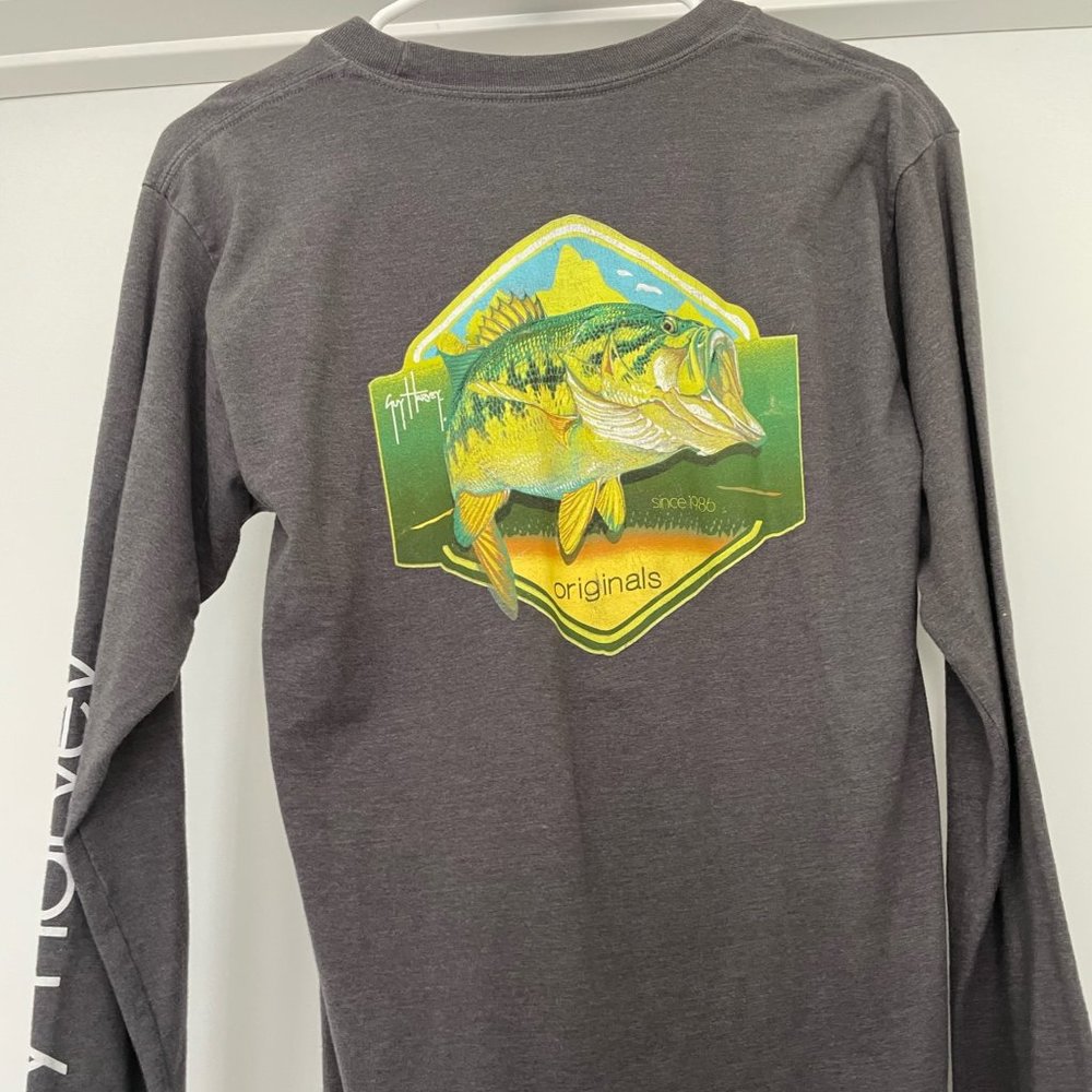 Guy Harvey Long-Sleeve Pocket Logo Shirt Size Small